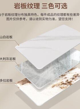 光现代简约亮岩板餐桌小户型桌用家转盘大圆74615高端岩板餐桌椅