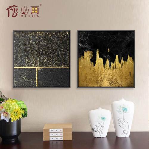 厂家现装饰画金箔画北欧抽象画酒店大堂挂画客厅家居壁画