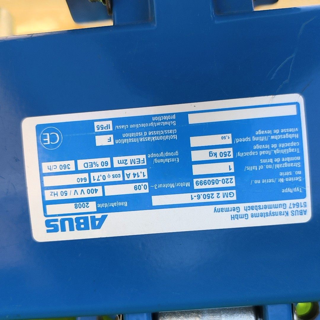 德国安博ABUS电动葫芦，双速，全新，控制盒是旧的，没有进线