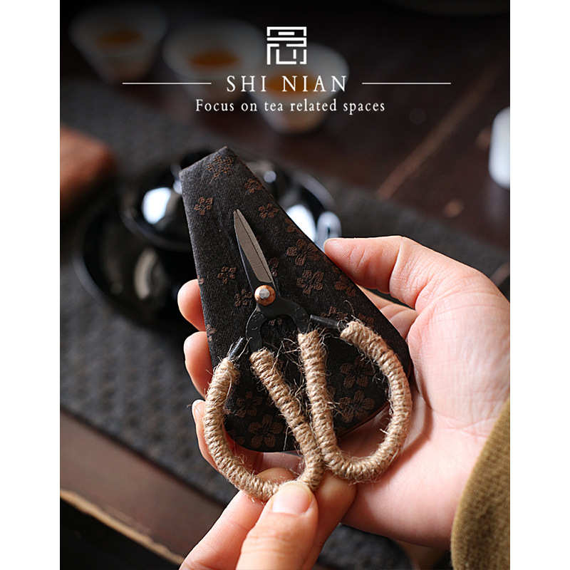 拾念丨纯手工锻打茶艺小剪刀茶叶袋剪子茶道配件迷你铁艺茶事剪刀