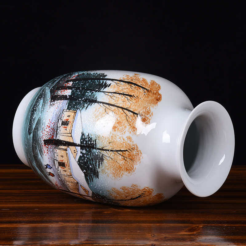 景德镇瓶陶瓷花瓶批发名家手绘鸿运当头冬瓜瓶家居装饰品摆件收藏