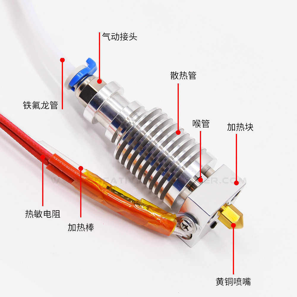 3D打印机配件CR-10V2/CR-10V3 24V 40W喷头套件带喷嘴和硅胶套件