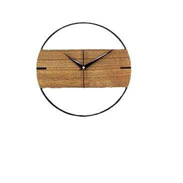 创意头时钟挂钟时尚原木木头挂表客厅装饰个性文艺简约钟壁钟家居