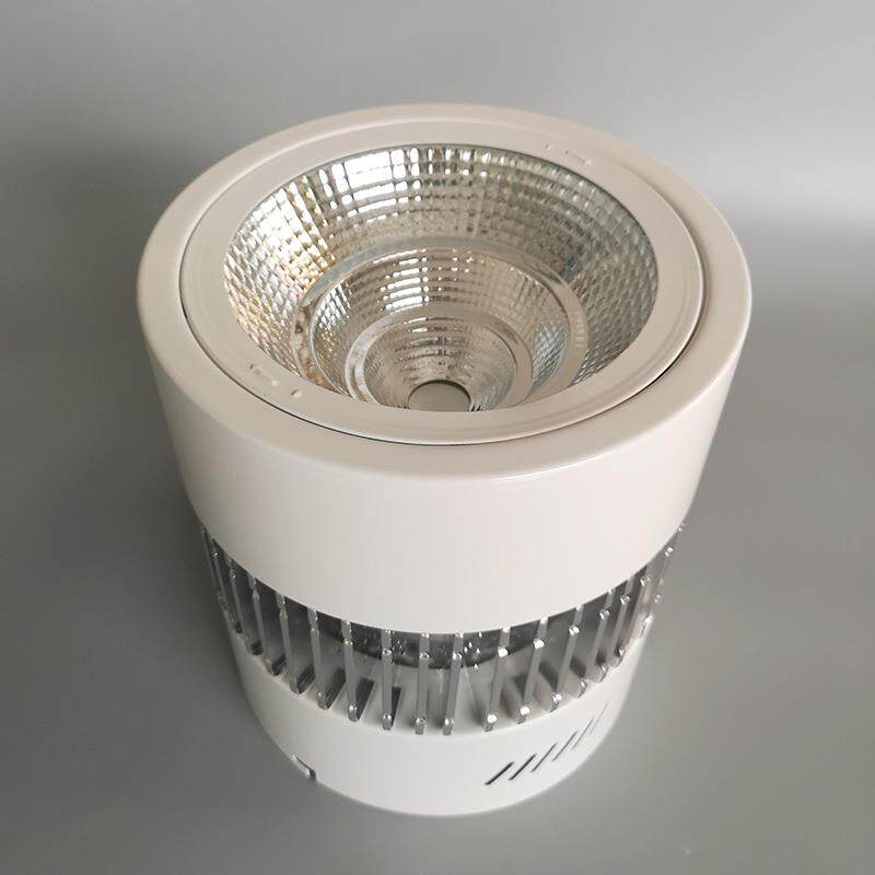 产地货源圆形COB明装筒灯外壳50W-100W工程展厅车站明装射灯套件