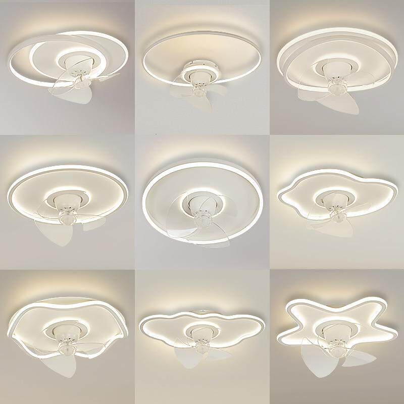 卧室风扇灯2026新款吸顶灯现代简约餐厅客厅儿童隐形摇头电扇灯具