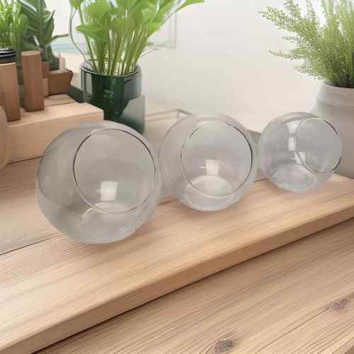 玻璃工艺品 手工吹制透明微景观斜口瓶 斜口鱼缸 微景观玻璃瓶