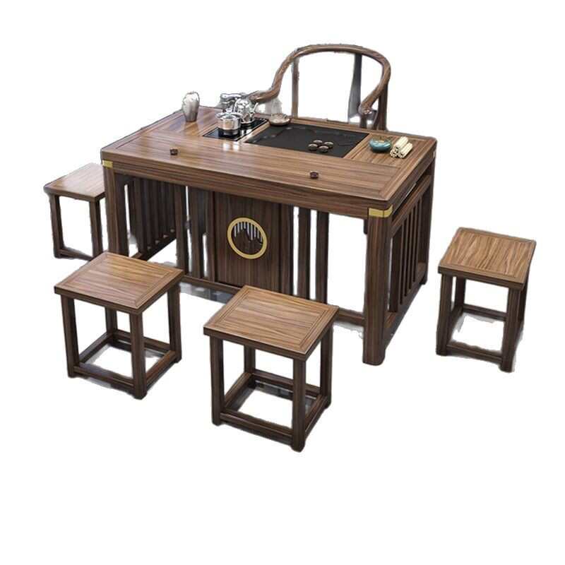 新中式实木茶桌椅组合阳台家用小型泡茶几茶具套装一体办公室茶台