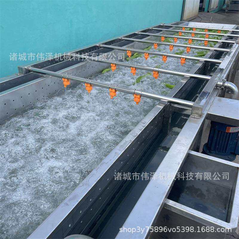 商用蔬菜气泡清洗机不锈钢黄瓜榨菜加工生产线净菜清洗加工设备