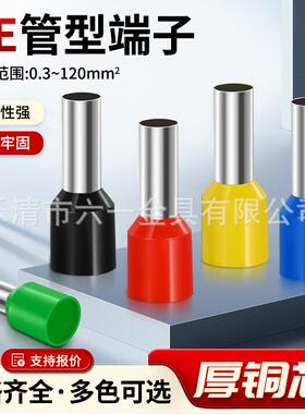 紫铜VE120-27/30/32/34欧式端子冷压插针管型端子铜鼻子接线端子
