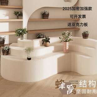 需定制定制商场中庭异形折纸展台服装店橱窗陈列架折叠展示桌创意