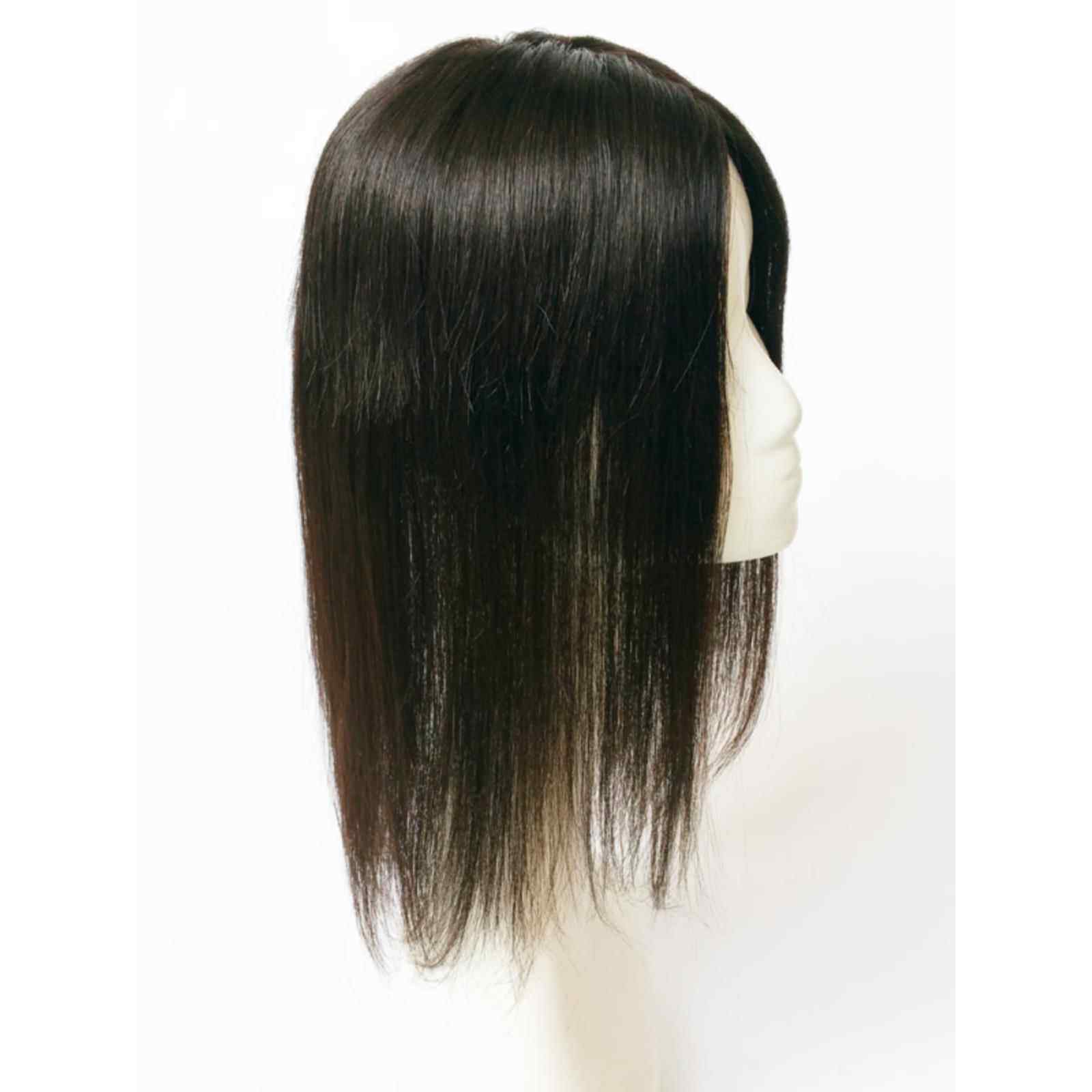 全真人发丝递针补发片女士头顶假发片遮盖后脑勺两侧白发轻薄隐形