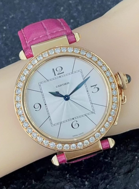 公价164000】95新42mm卡地亚帕莎W3019351玫瑰金后钻自动机械女表