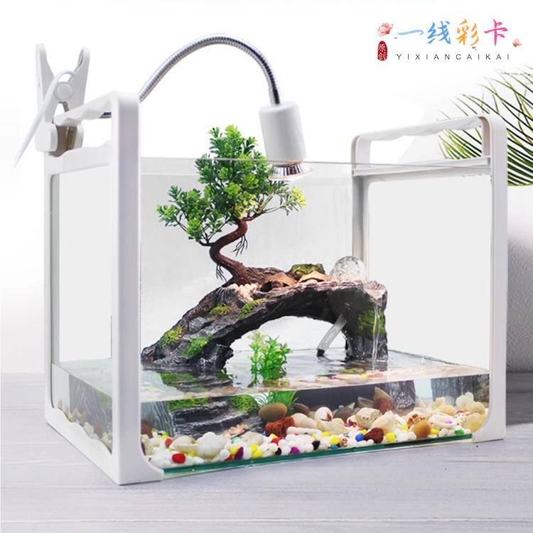 乌龟休息平台晒台爬台高水位大型深水大号小龟的房子造景装饰爬坡