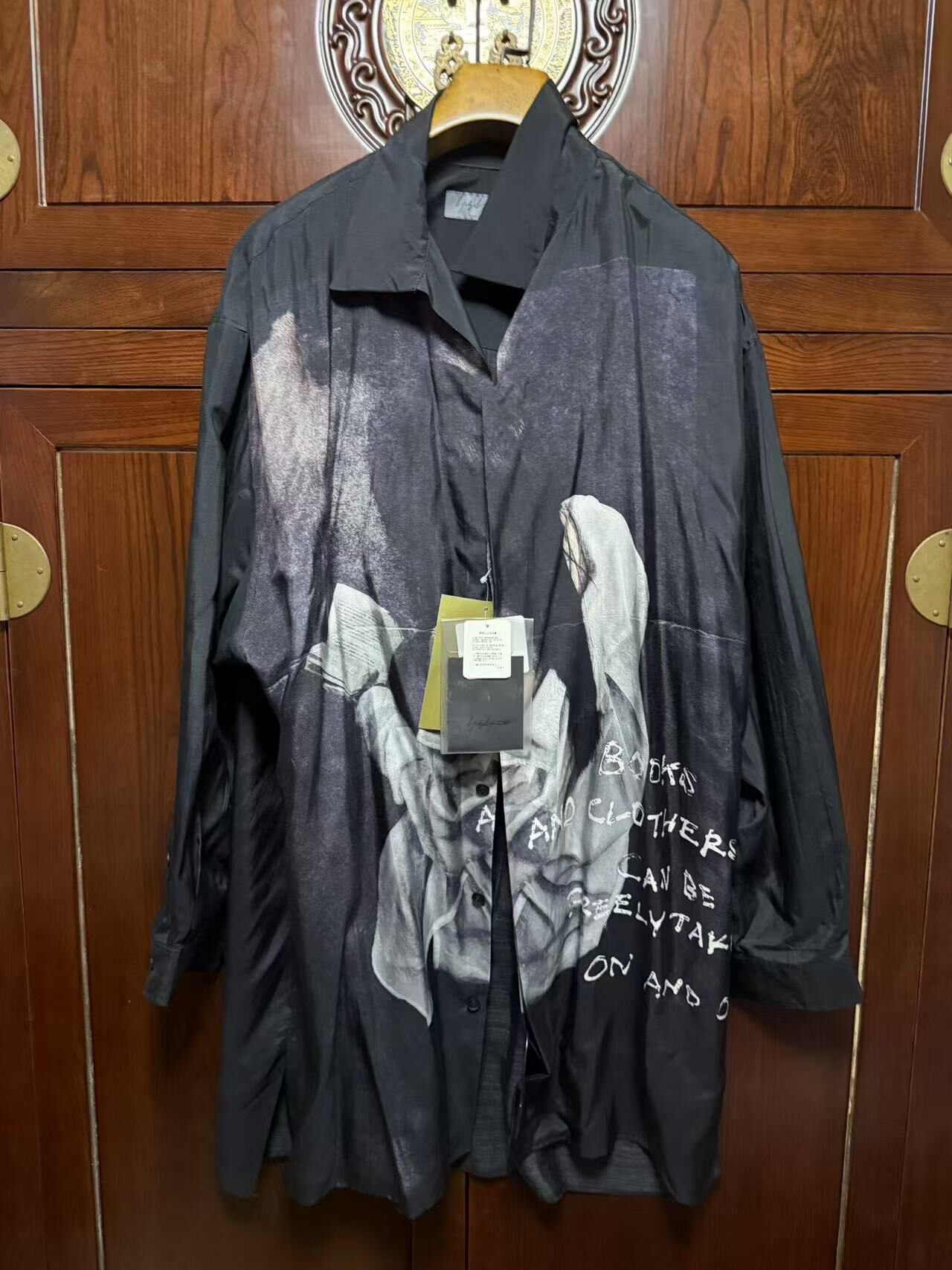 Yohji Yamamoto 23SS Silk Text Print Shirt