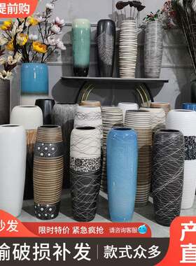 落地插花瓶富贵竹高瓶景德镇陶瓷客厅玄关现代极简风格居家大摆件