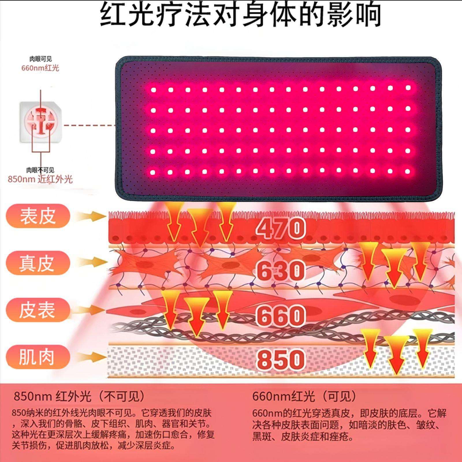 跨境红光理疗腰带新款无线80灯家用迷你热敷多功能理疗红外线腰带