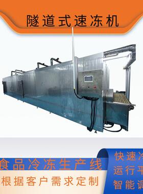 虾仁水饺隧道式速冻机肉类速冻隧道青菜水果速冻设备