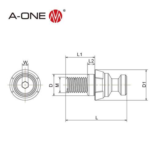 A-ONE精钻下拉式圆柱夹具专用夹紧拉钉 工装夹具工件托板锁紧拉钉