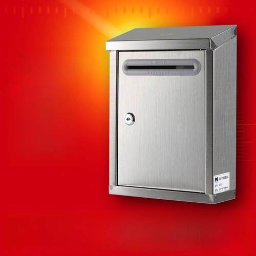 斜面大号不锈钢信报箱带锁意见箱报刊箱A4信件箱室外壁挂免费做字