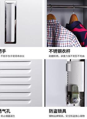 员工宿门舍包铁更衣柜彩色储物柜带锁健皮身房浴室换衣GYG-032柜
