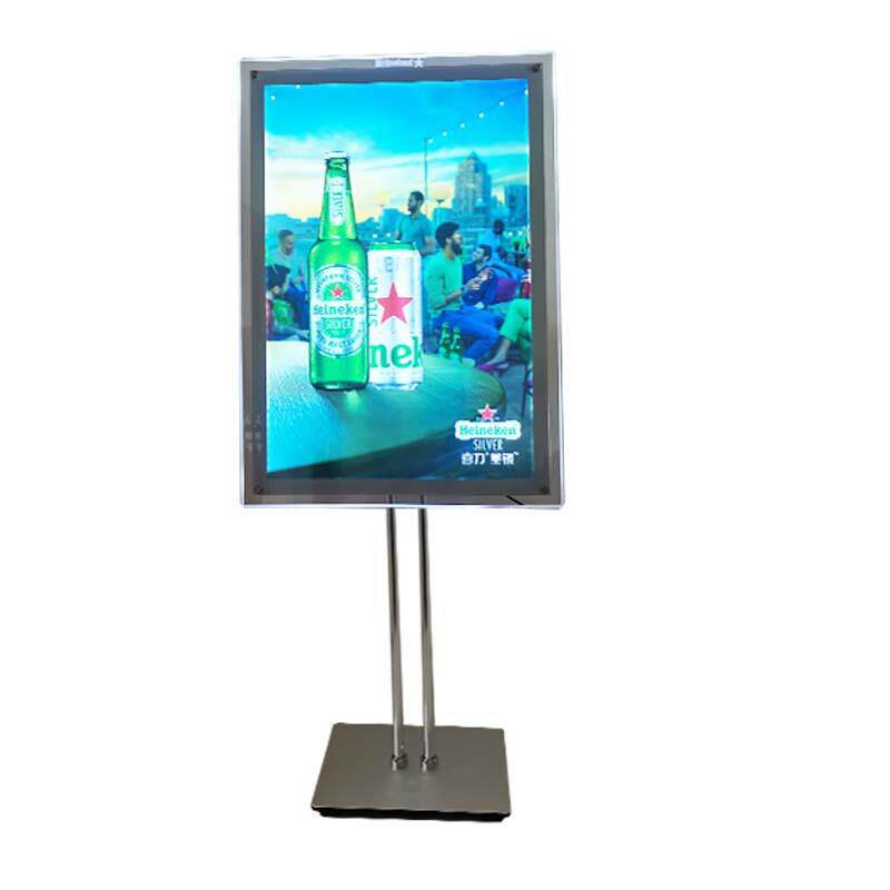 落地立式双杆海报灯箱立式双杆铝合金水晶灯箱立牌广告展示牌