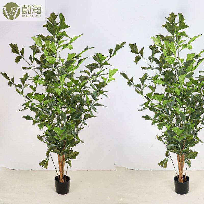 仿真绿植鱼尾葵盆栽旅人蕉芭蕉树龟背竹落地室内橱窗植物角设计