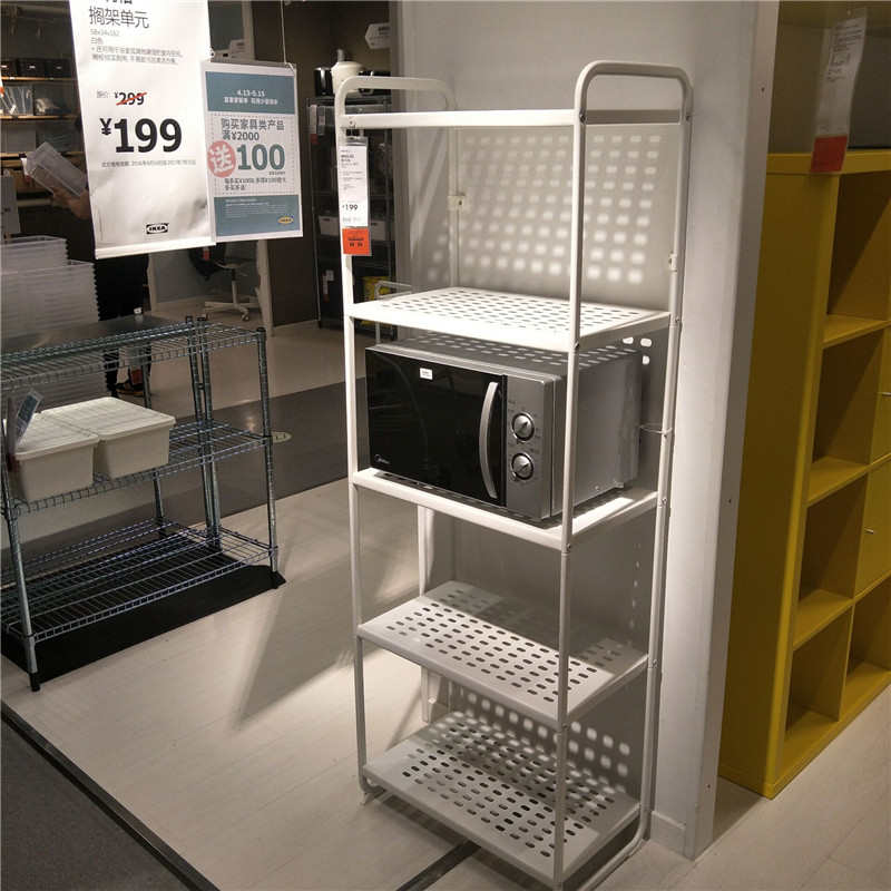 厨房置物架多层落地微波炉烤箱收纳架铁质宜整理架北欧家用搁物架