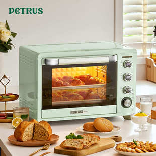 柏翠PE5400GR多功能家用电烤箱家庭烘焙38升大容量小型不沾油烤箱