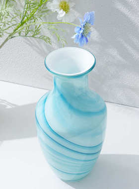 复古高档玻璃花瓶水培干花插花瓶客厅电视柜玄关家居装饰