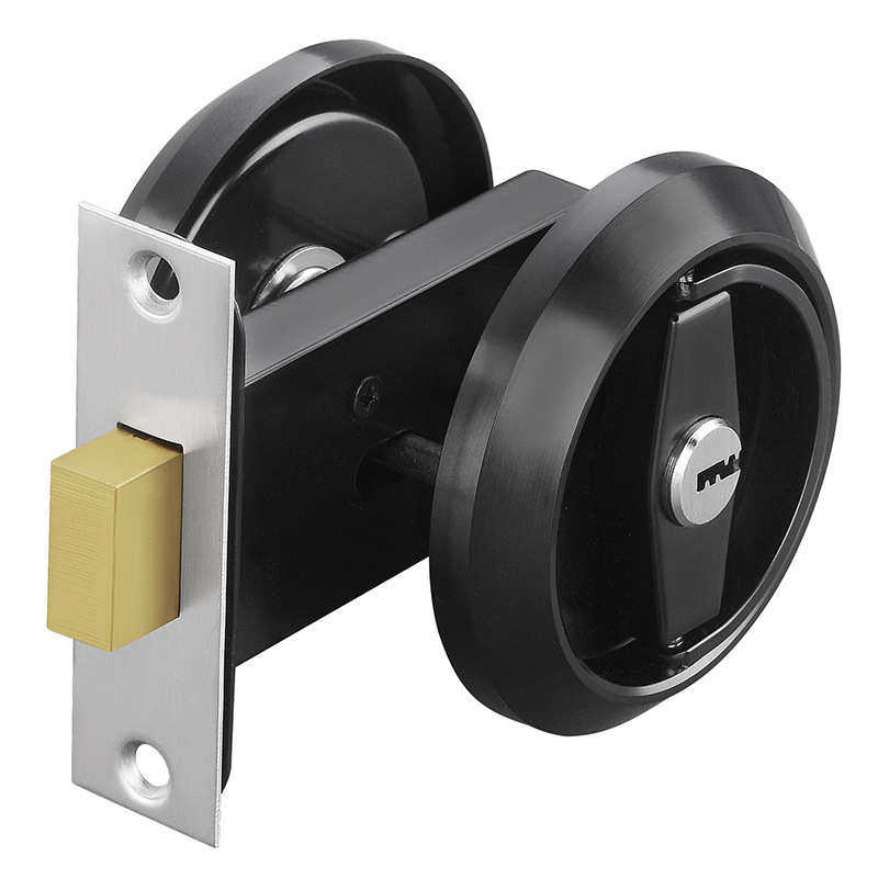 拉环隐形门锁双面暗门锁卧室房门室内木门推拉移门锁带钥匙无把手