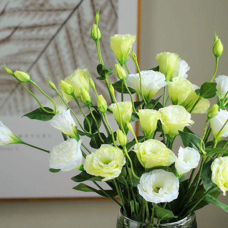 桔梗干花仿真花洋绢花高级感花艺家居客厅餐桌假花装饰摆件插花瓶