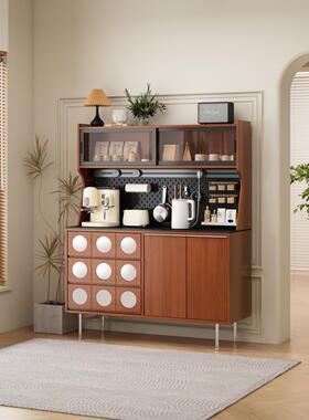 法式餐具柜集成孔板覆古收纳柜咖啡侧柜简单入口柜实木桶柜