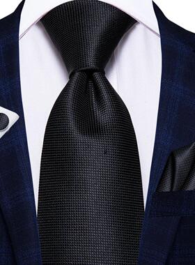 Hi-Tie Blue Business Solid 100% Silk Men's Tie NeckTie 8