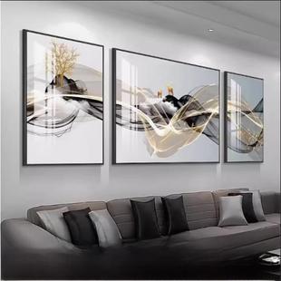 现代极简主义客厅装饰画2025无障碍豪华沙发背景挂画高端大气壁画