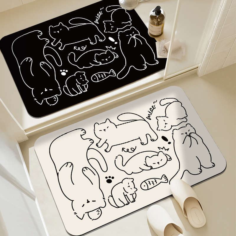 浴室地垫门口防滑吸水垫地毯卫生间速干脚垫洗手间厕所门垫多材质