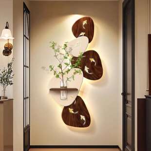 石来转意玄关装饰画寓运好的水绿植走廊挂ASYH-SLY画培入户正对门