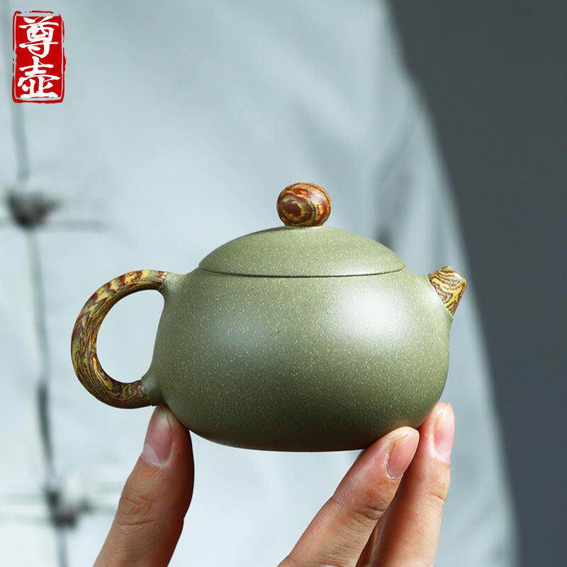宜兴纯全手工紫砂壶名家西施壶豆青砂绞泥单壶小品泡茶壶茶具套组