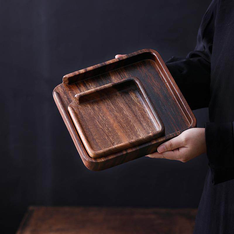 胡桃木实木普洱茶茶饼分茶盘茶道配件撬茶赏茶茶点托盘家用简约