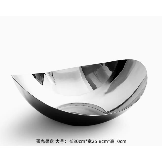 高档北欧3盘04不锈钢镜面干水果果锈下午茶点心装饰样板房摆件不