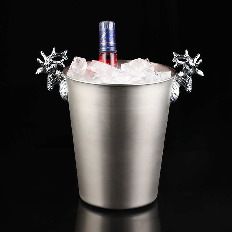 创意鹿头冰桶酒吧KTV不锈钢冰桶保温冰粒桶大容量香槟冰块桶