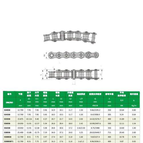 厂家直ODIS售AI工业轮侧弯链链轮链条排链双排短节距滚子链侧弯链