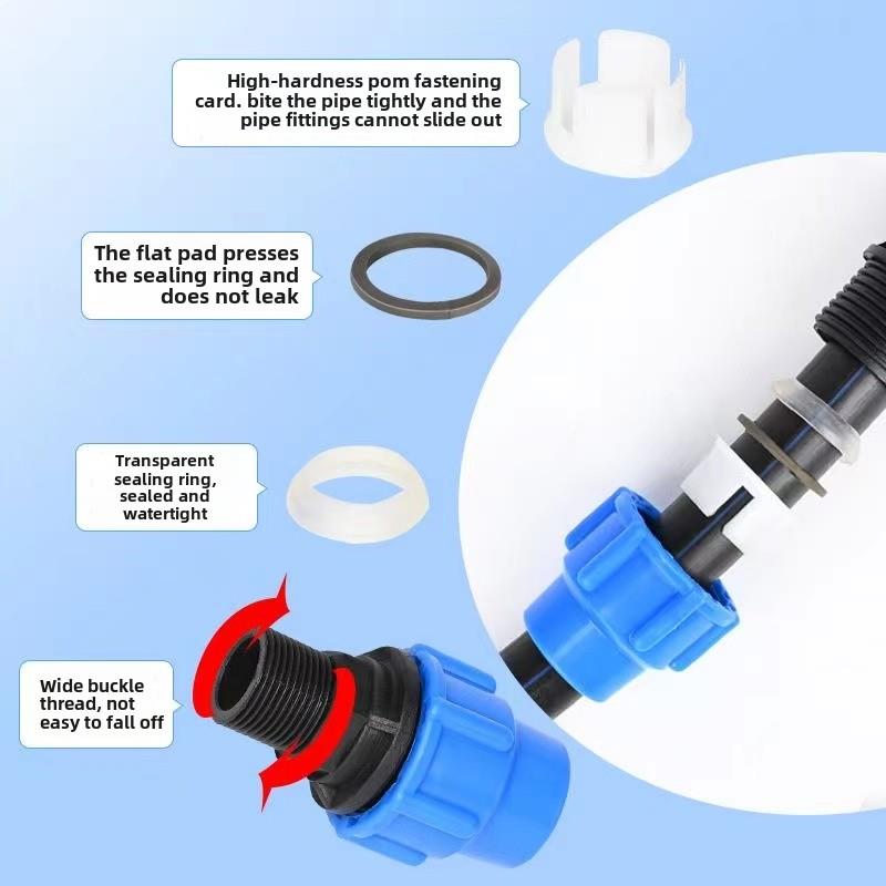 pe管配件快接接头自来水管免热熔活接阀门直接弯头三通4分6pe管件