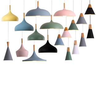 北欧ins网红灯具餐厅客厅简约现代LED灯创意床头灯彩色马克龙吊灯