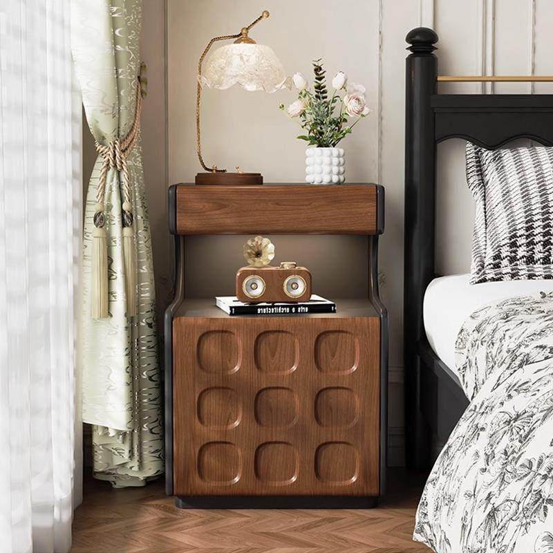 实木中古风床头柜保险柜一体收纳柜卧室简约现代带密码锁床边柜,住宅家具,床头柜,淘宝优惠券,粉丝福利购,淘宝优惠卷