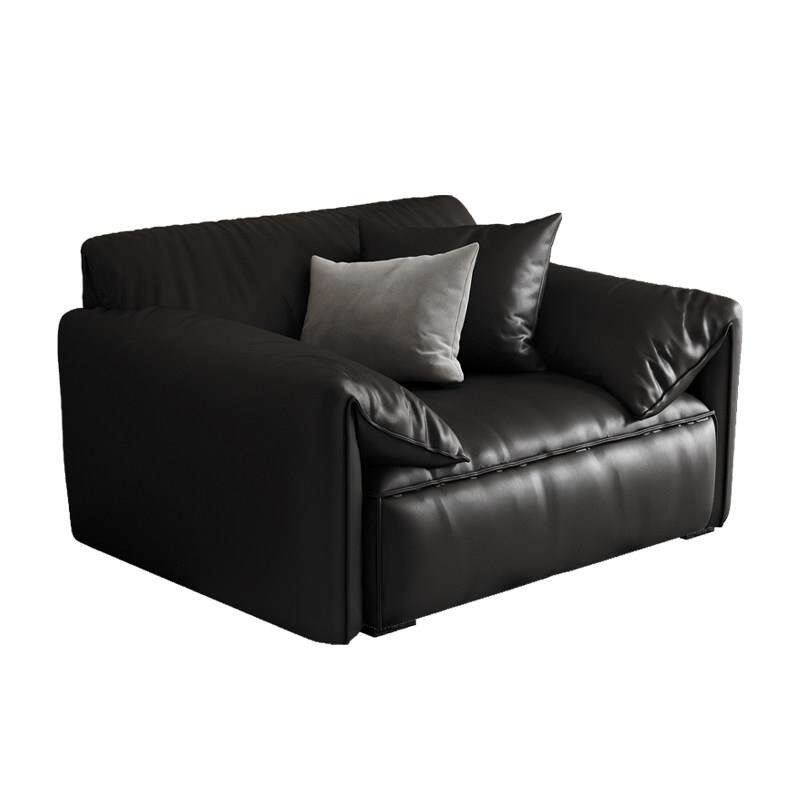 凯芙妮真皮沙发双扶手单人位休闲 椅脚踏沙发小户型乳胶沙发