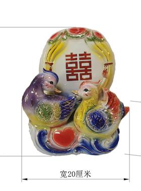 正品陶瓷鸳鸯摆件一卧室摆设结婚对礼品送人祝福卧头室床创意动新