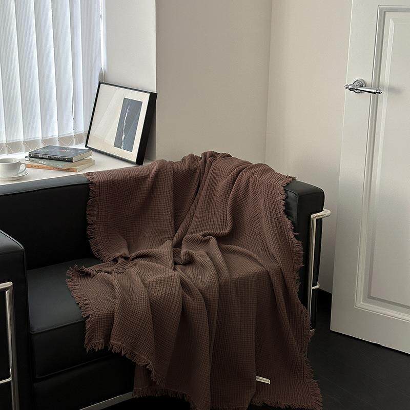 M3N发O中式盖素无品牌/色纯棉纱布毯沙巾休毯柔午软透气夏被车用