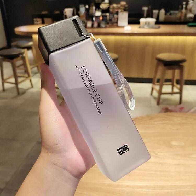 防摔耐高温男女学生用方形杯塑料水杯——k型创意时尚新潮便携杯