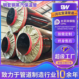 预制直埋岩棉复合蒸汽保温管 钢套钢保温钢管 钢套钢蒸汽保温钢管