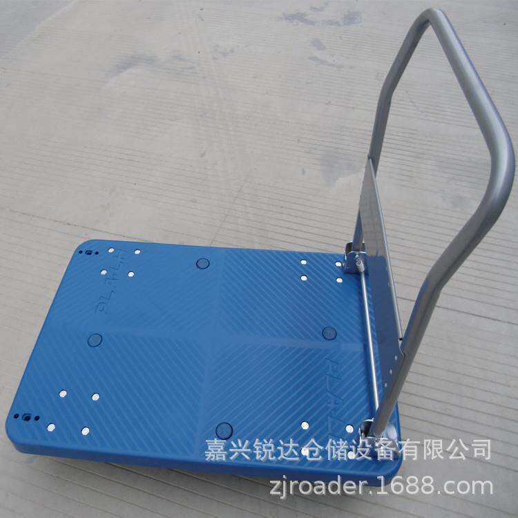 优惠销售静音手推车PLA300Y-DX 静音脚轮 塑料台板 可折叠好携带